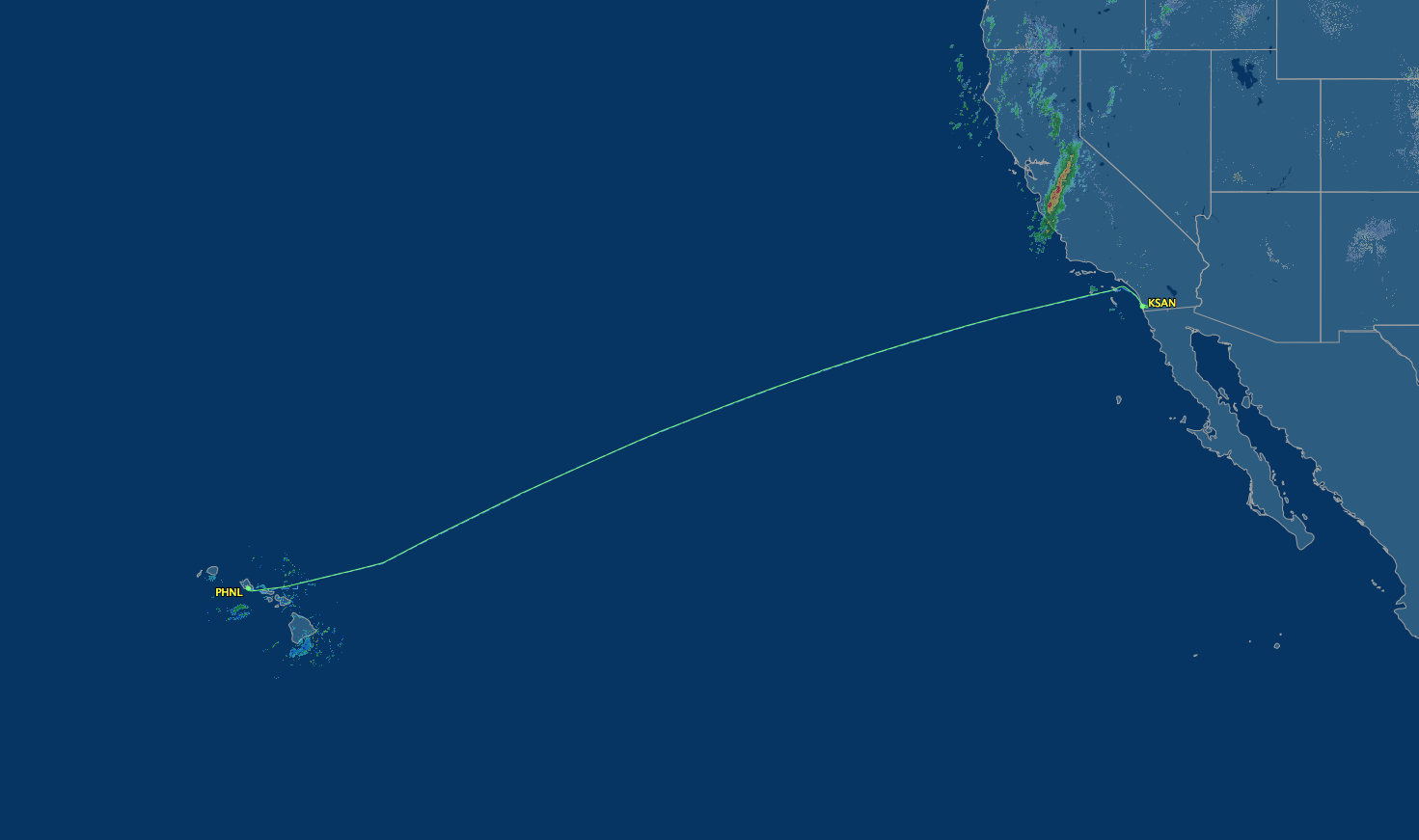 route from honolulu to san diego