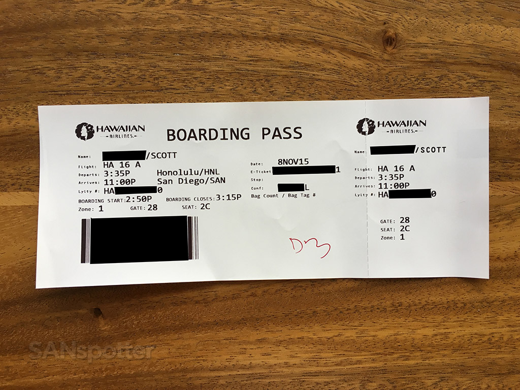 hawaiian airlines boarding pass