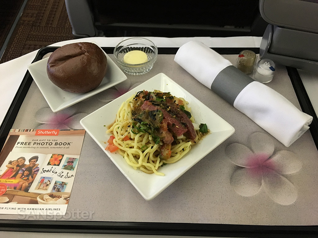 hawaiian airlines first class appetizer