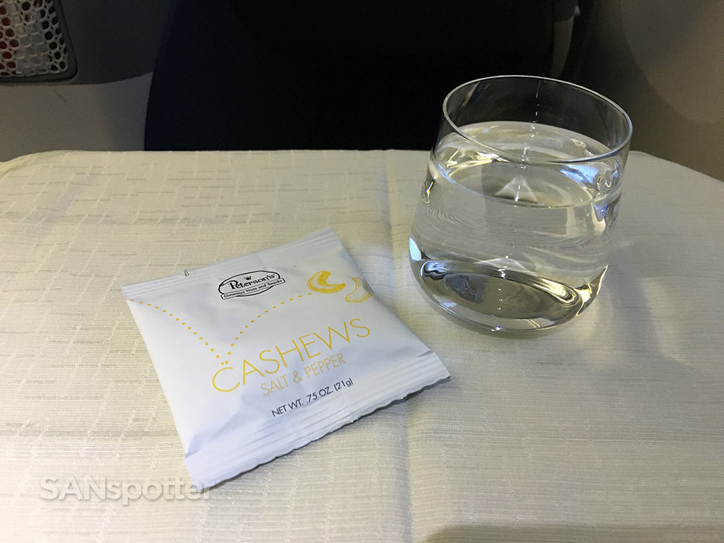 delta one business class nuts in a bag