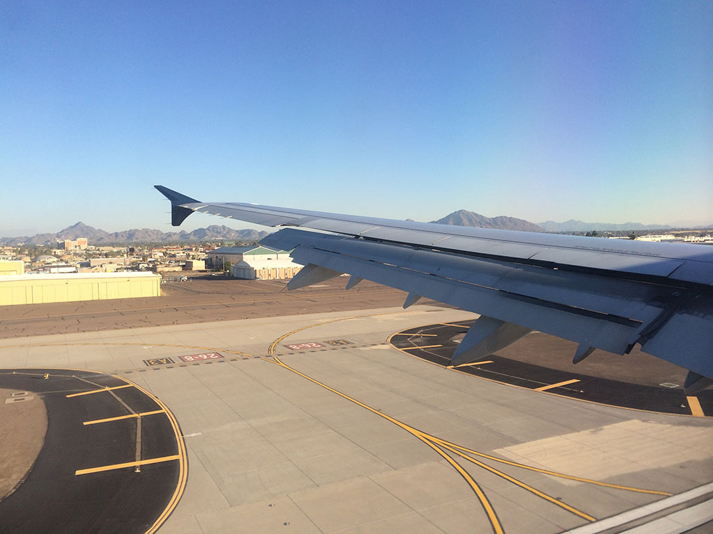 landing on runway 8 at PHX