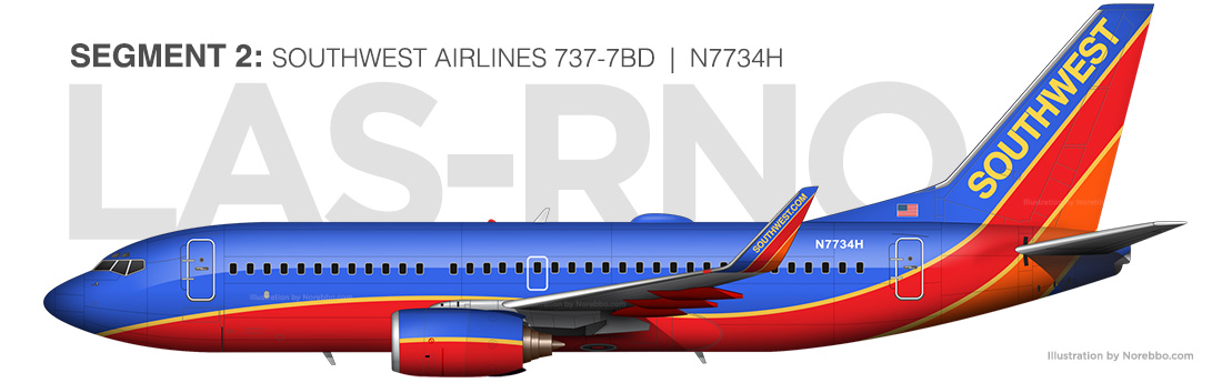 Southwest Airlines 737-700 N7734H illustration