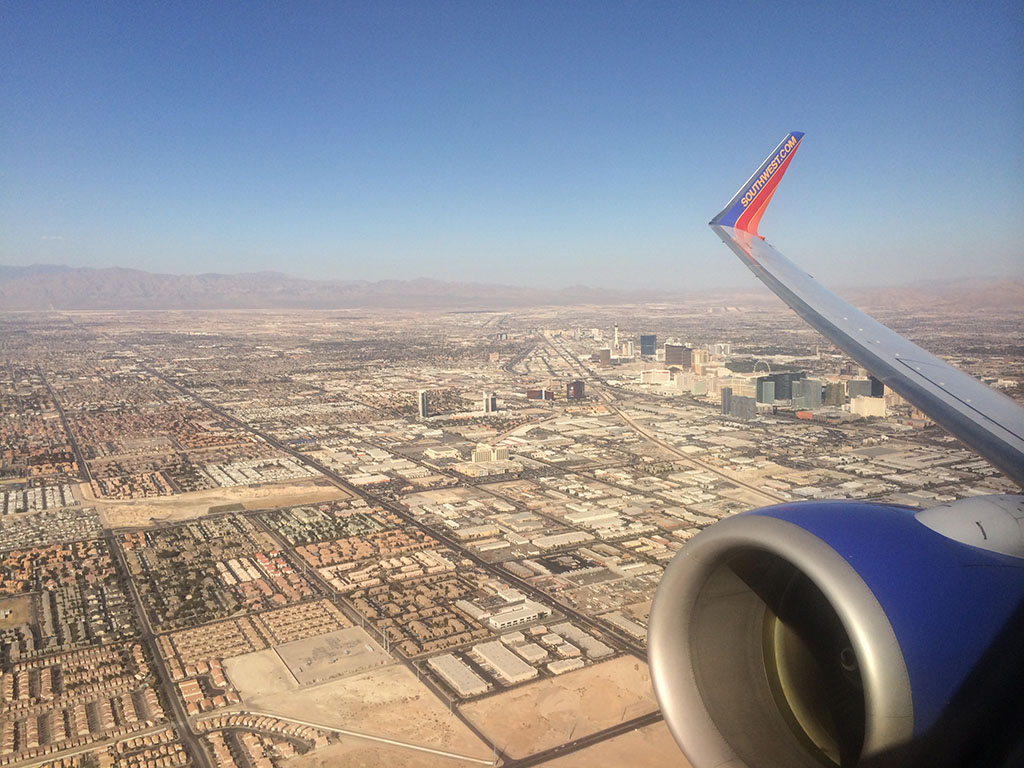 Awesome view of the Las Vegas strip from the air