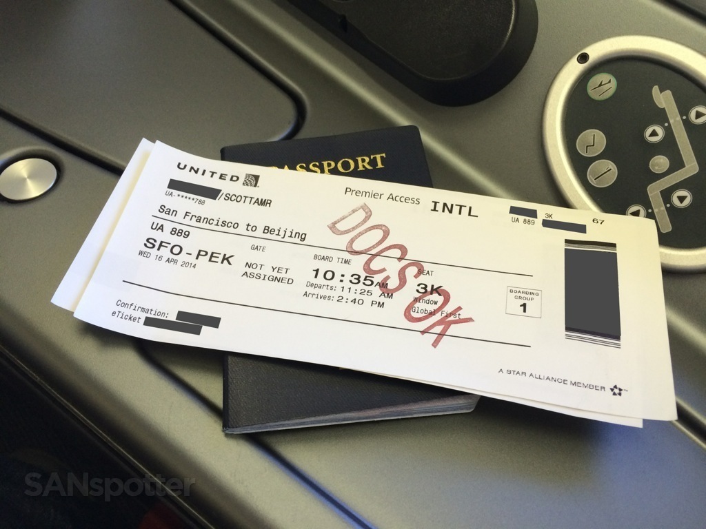 united global first boarding pass