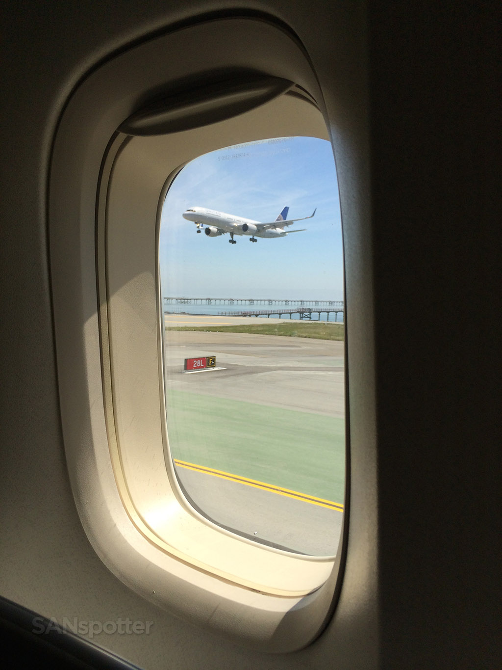 Holding short of runway 28L