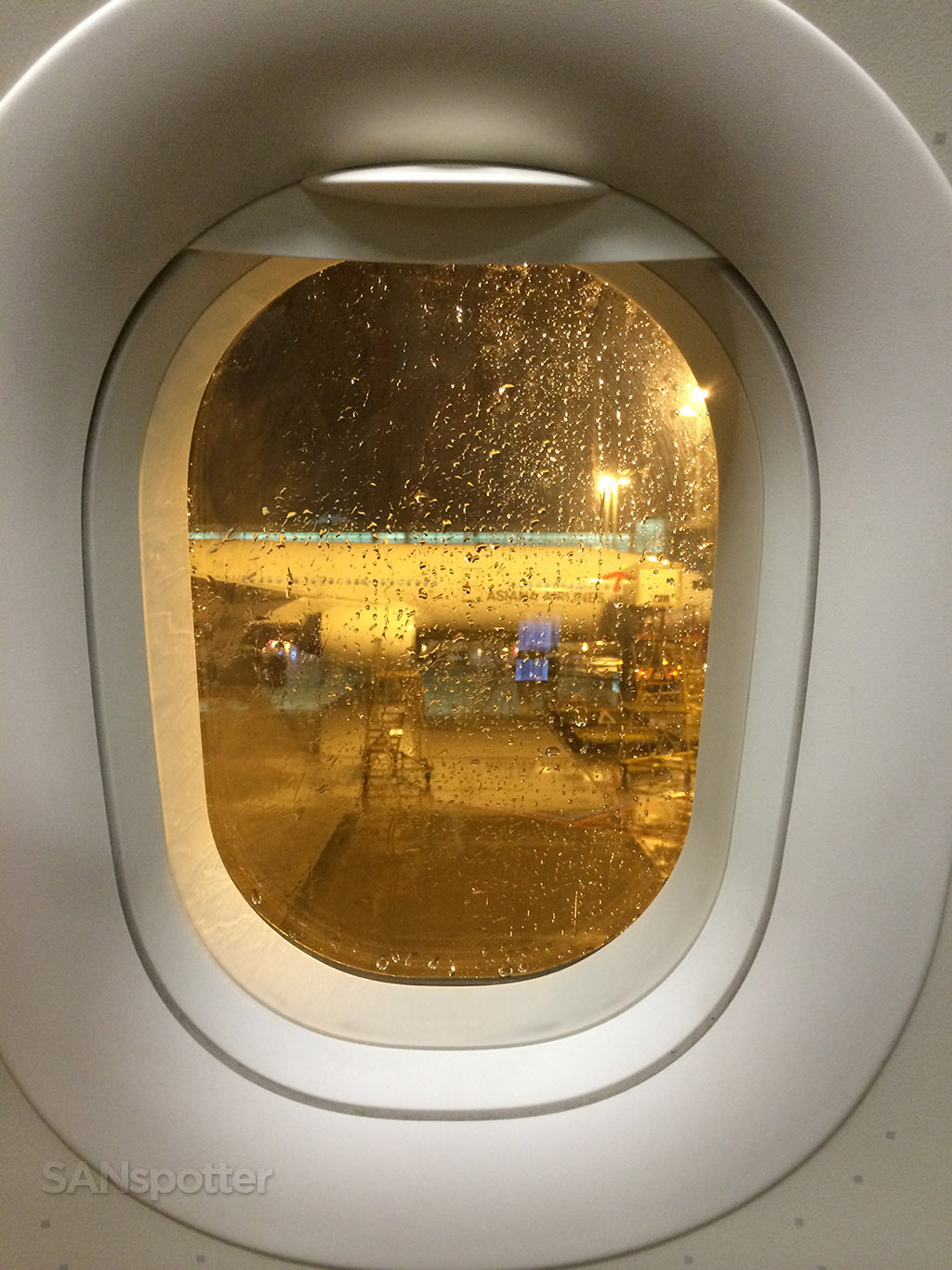 rain coming down at Incheon airport