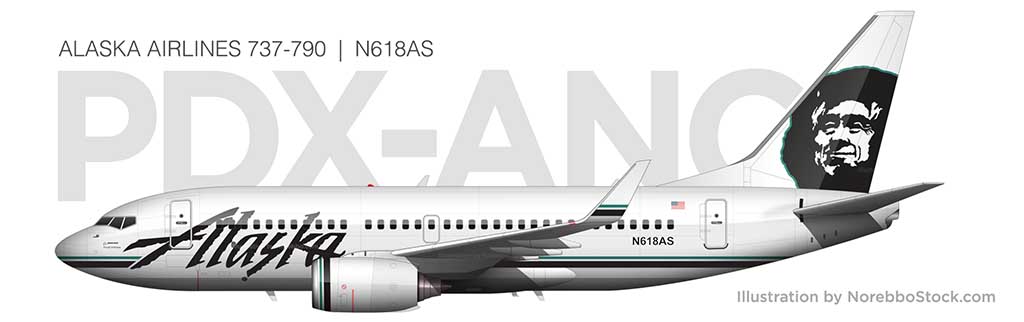 Alaska Airlines 737-700 side view n618as