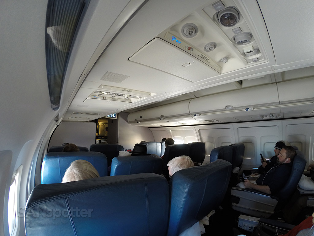 wide angle shot of the first class cabin