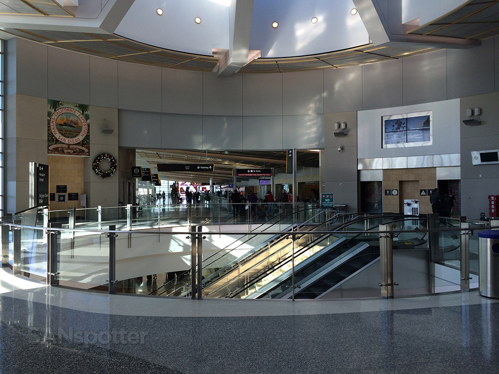 walking towards the security checkpoint
