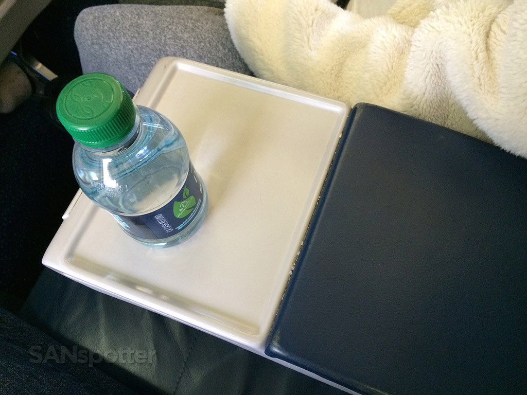 complimentary first class water bottles