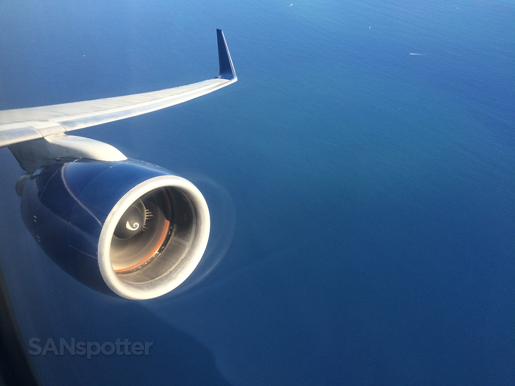 turning east over the Pacific