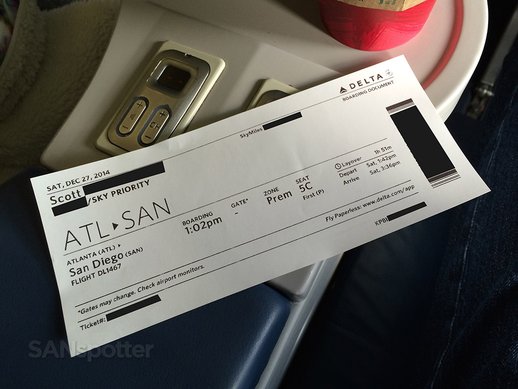 delta airlines first class boarding pass