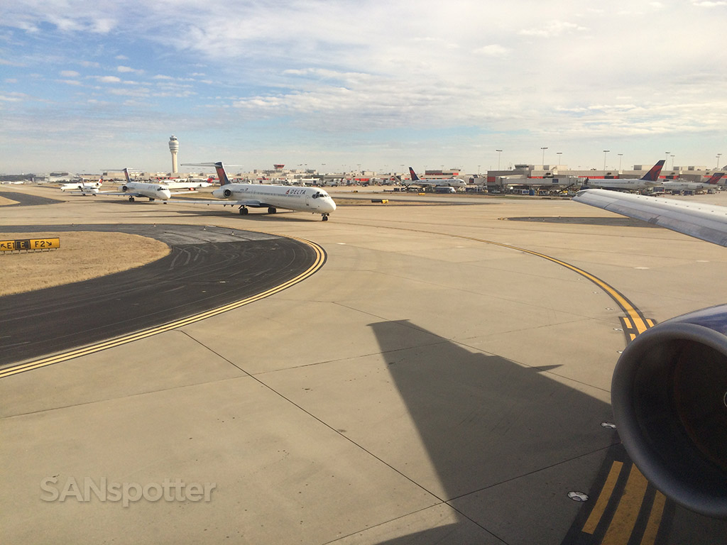 taxiing out to the runway at ATL