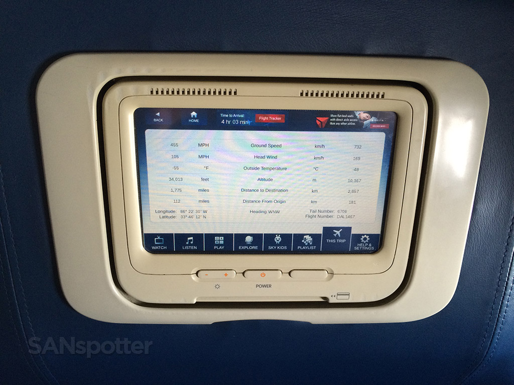 delta studio flight information screen