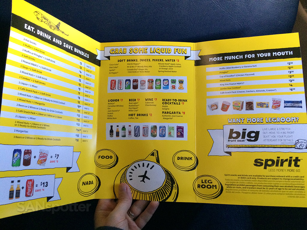 The entire menu