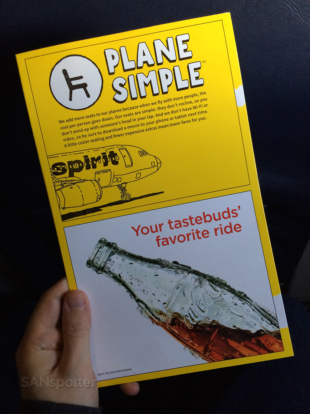 spirit airlines menu back cover