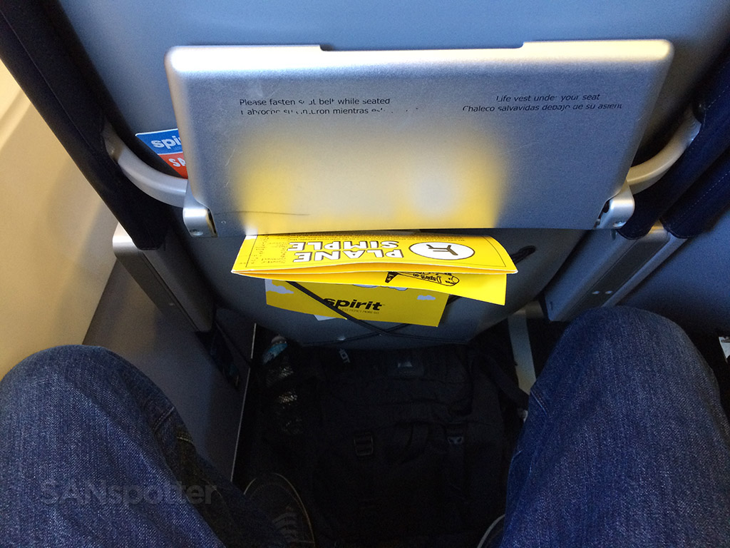 small tray table spirit airlines A319