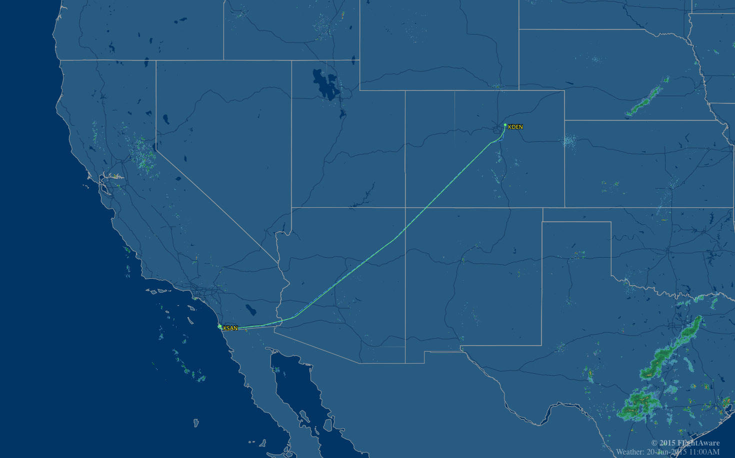 san diego to denver route map