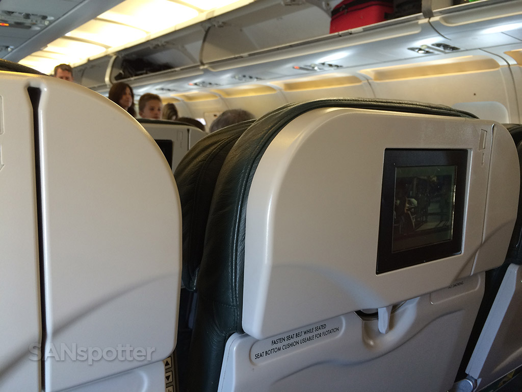 frontier airlines A319 seat back detail