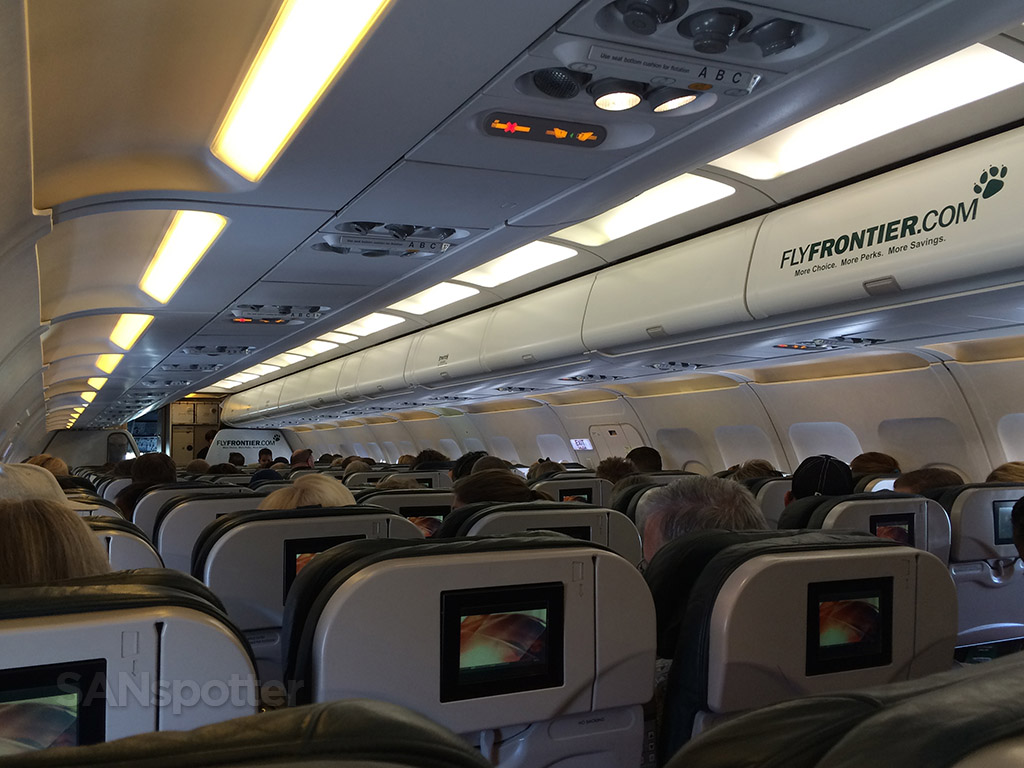frontier airlines aircraft interior branding