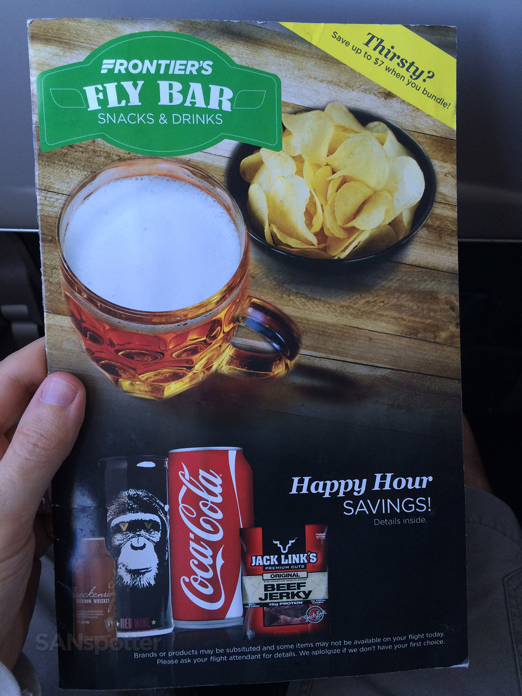 frontier airlines menu cover