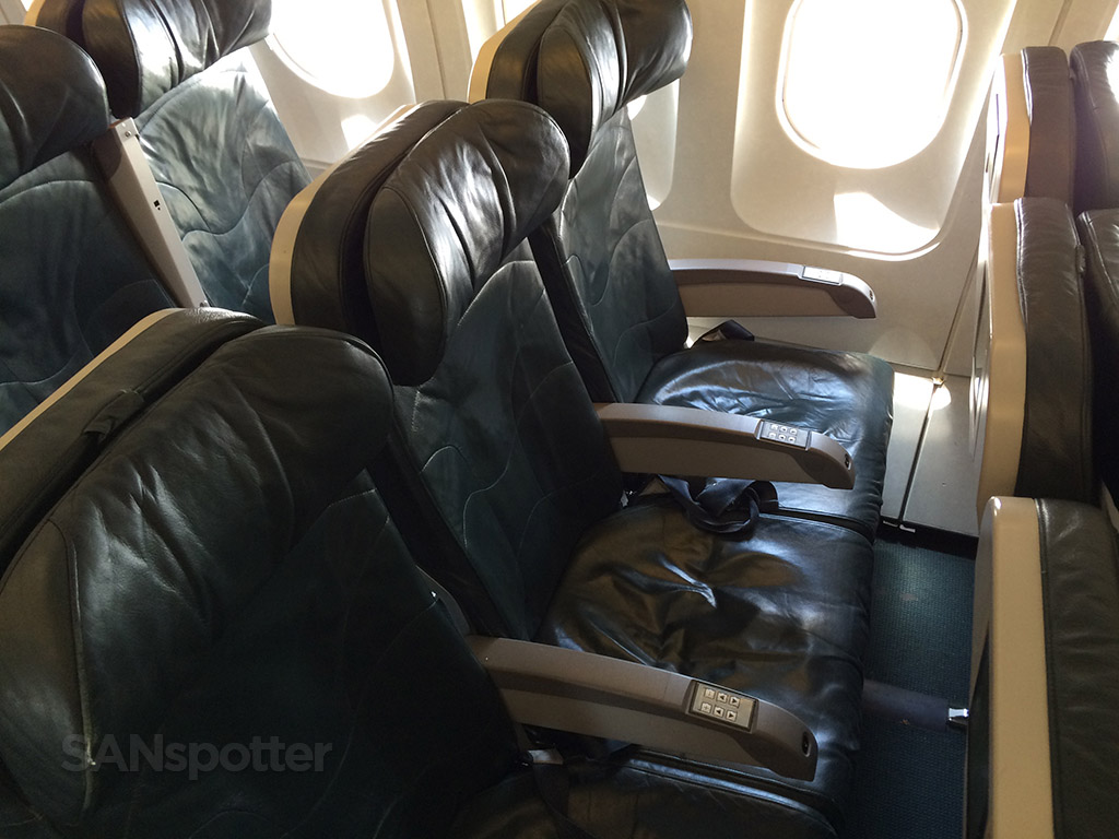 frontier airlines green leather seats
