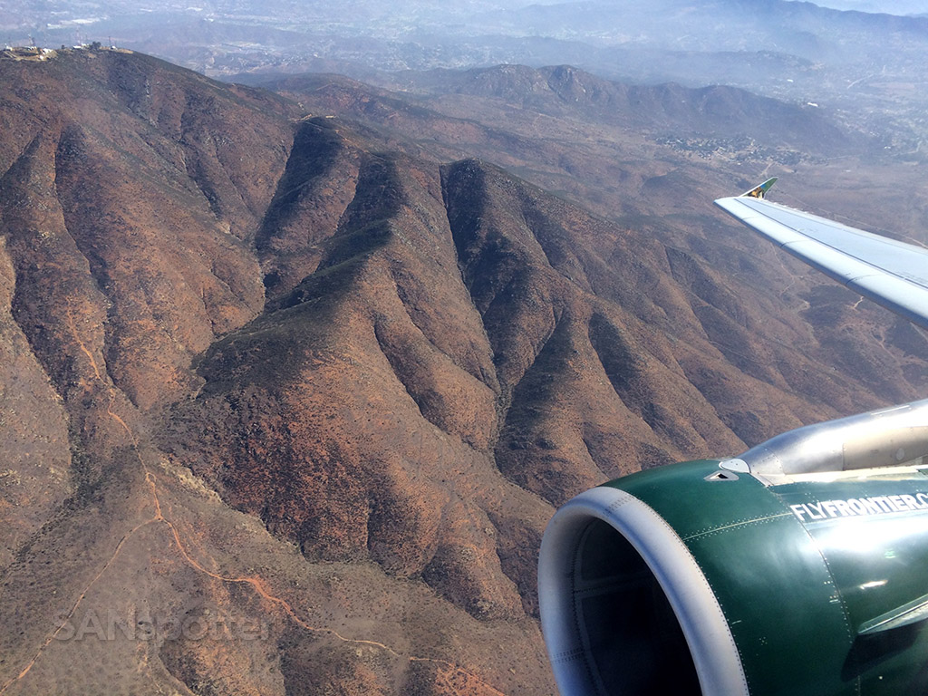 flying over mountains san diego airport approach