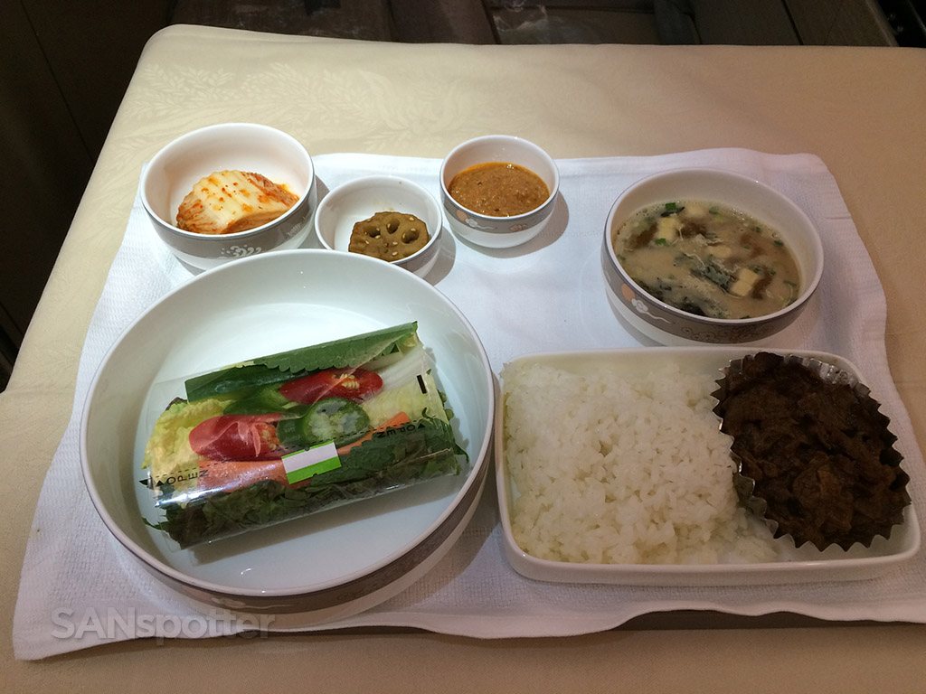 asiana business class dinner main course