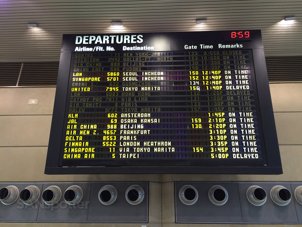 Departures board lax international
