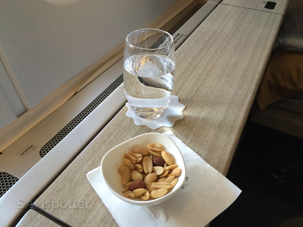 Asiana first class warm nuts