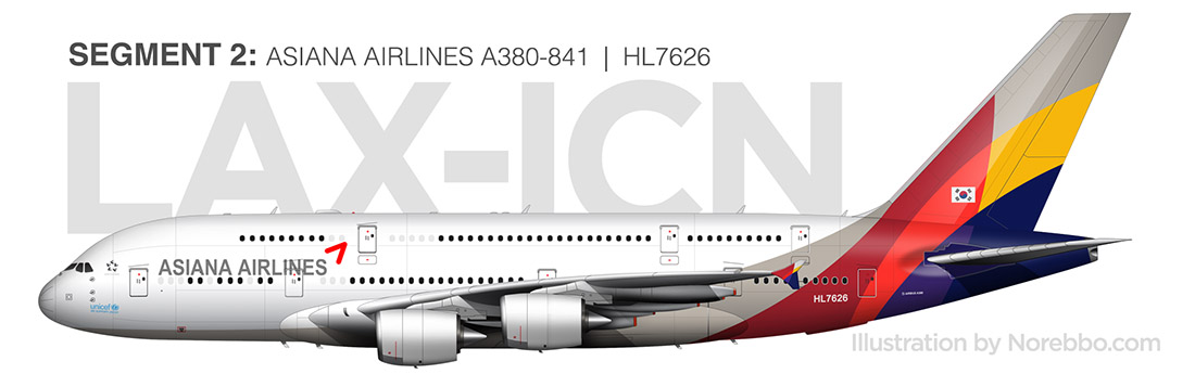 Asiana Airlines A380 illustration