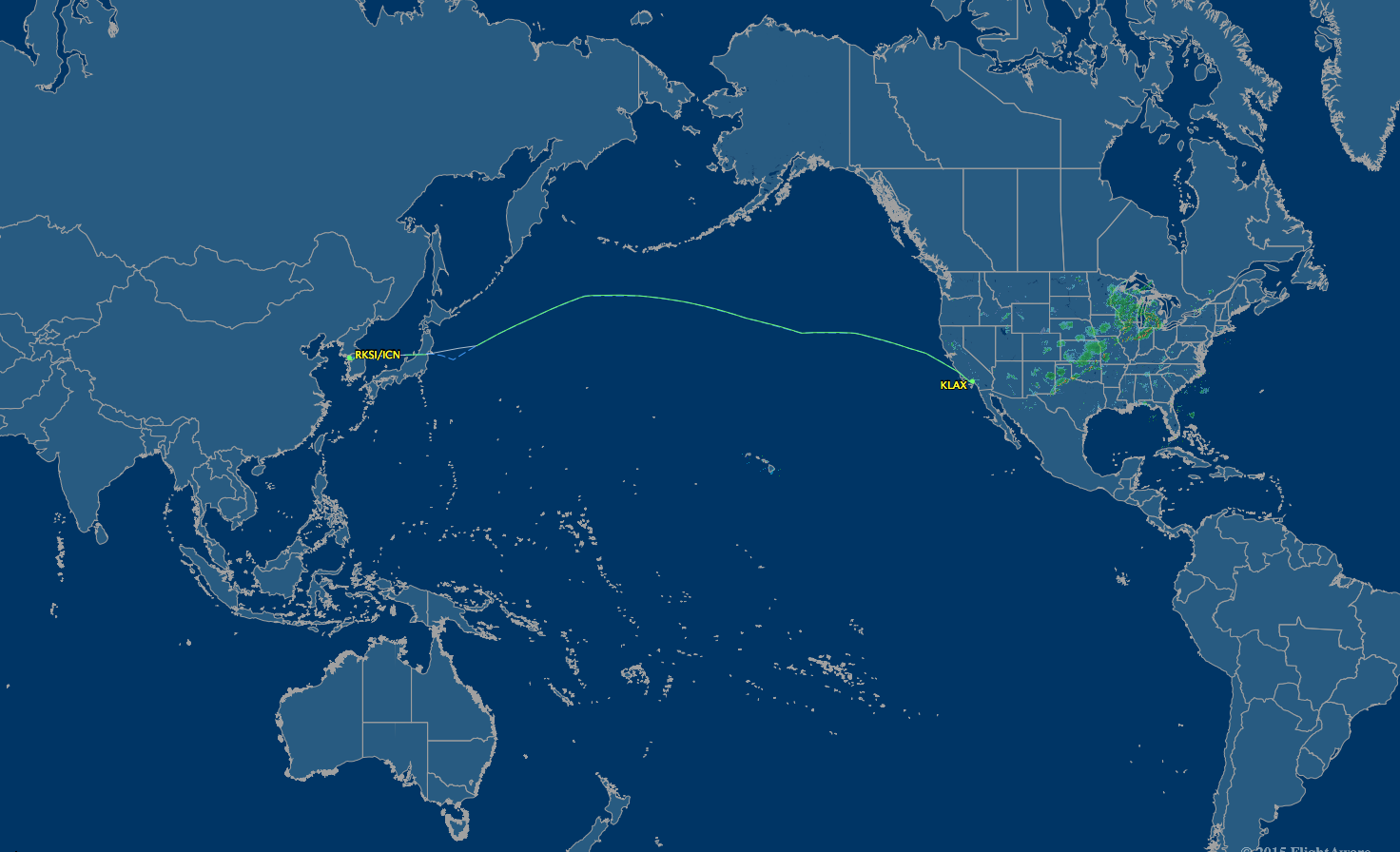 lax to icn route map
