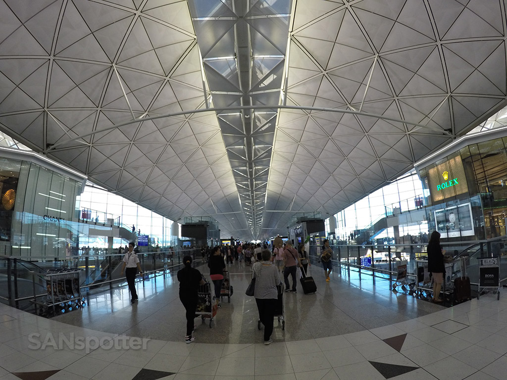 walking through hong kong airport