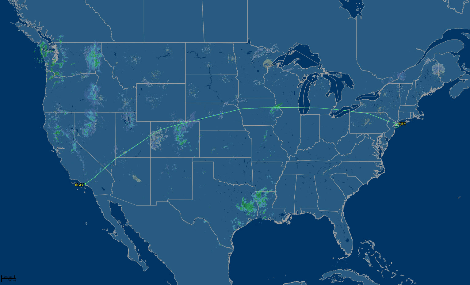 air route from lax to jfk