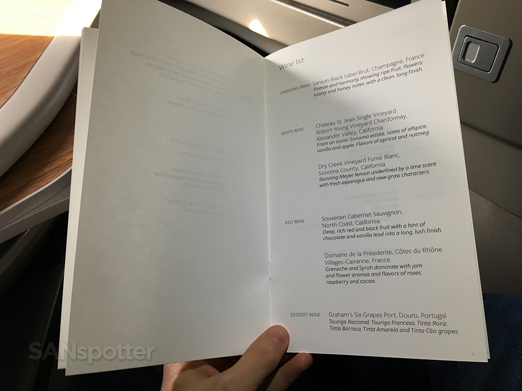 Wine list