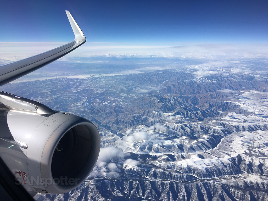 flying over the western US