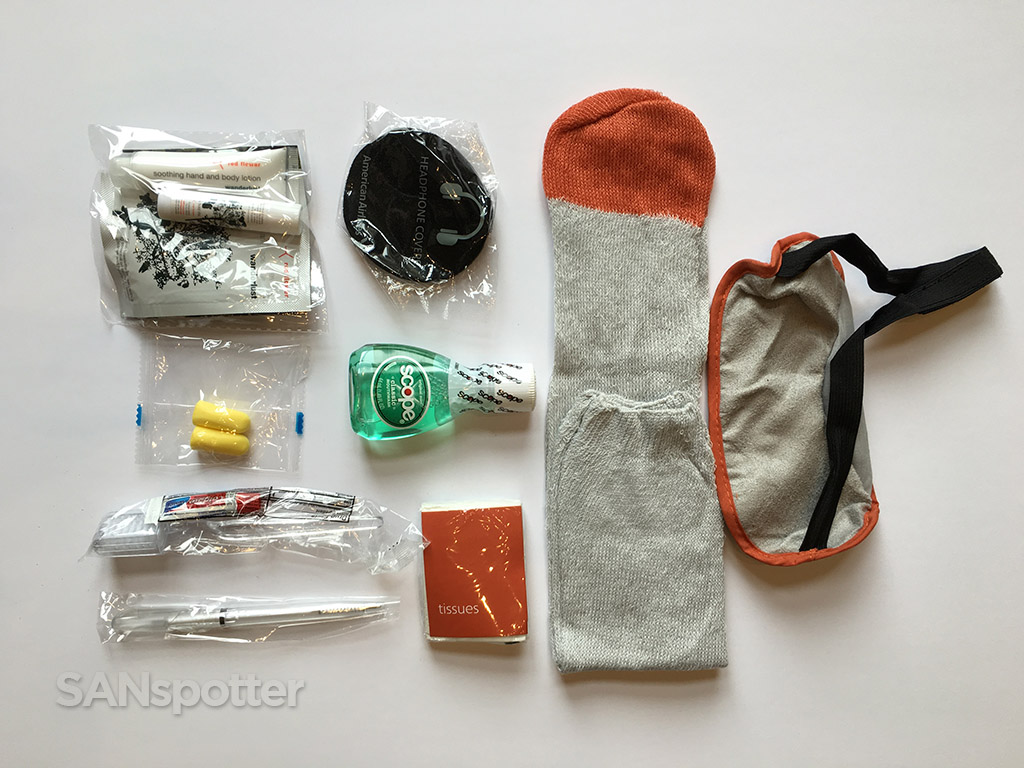 Contents of the amenity kit