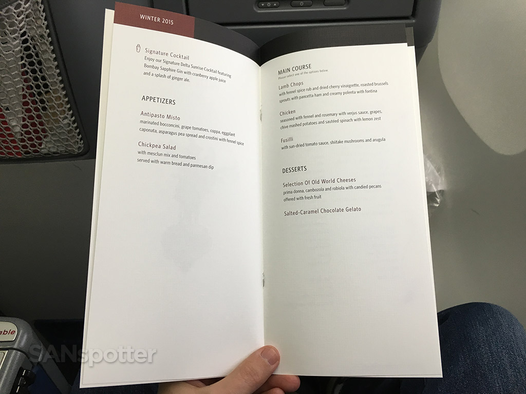 delta one menu