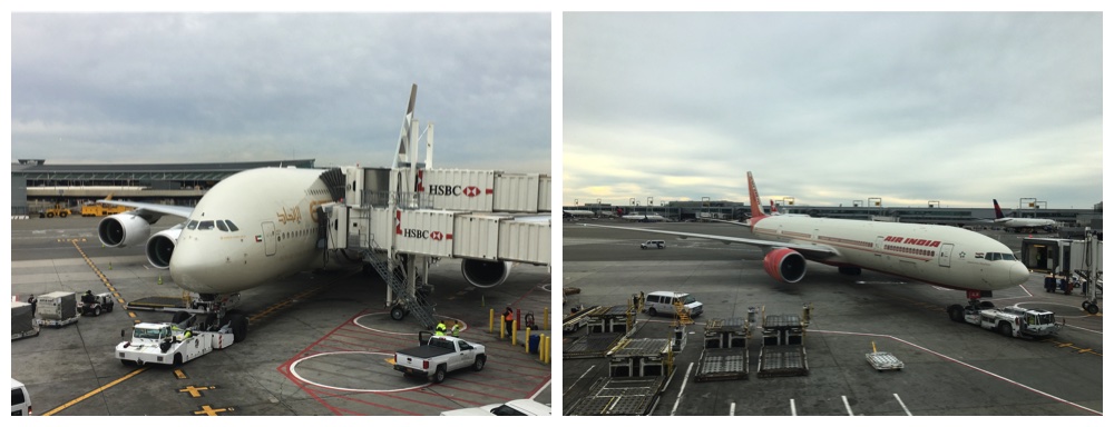 Etihad and Air India at JFK airport