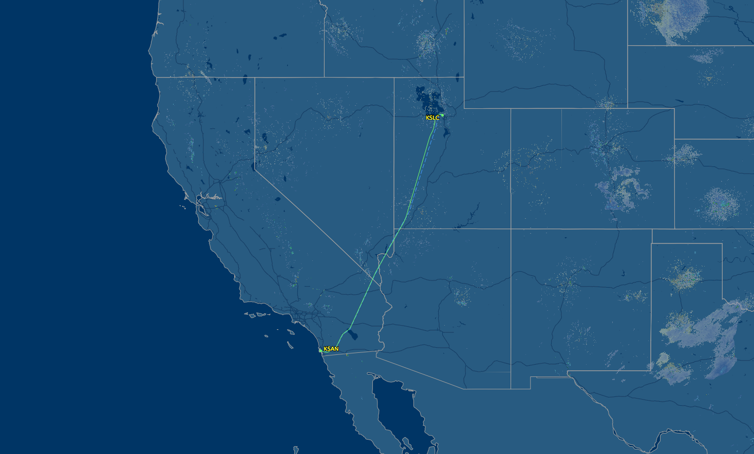 air route from slc to san