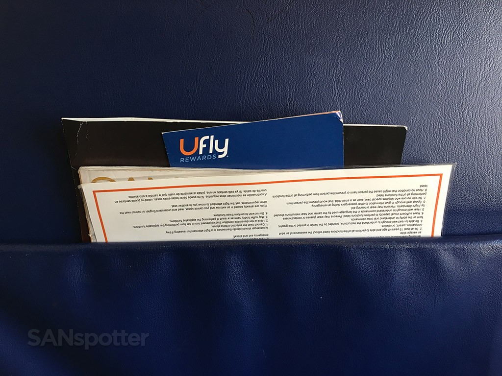 first class seat back pocket