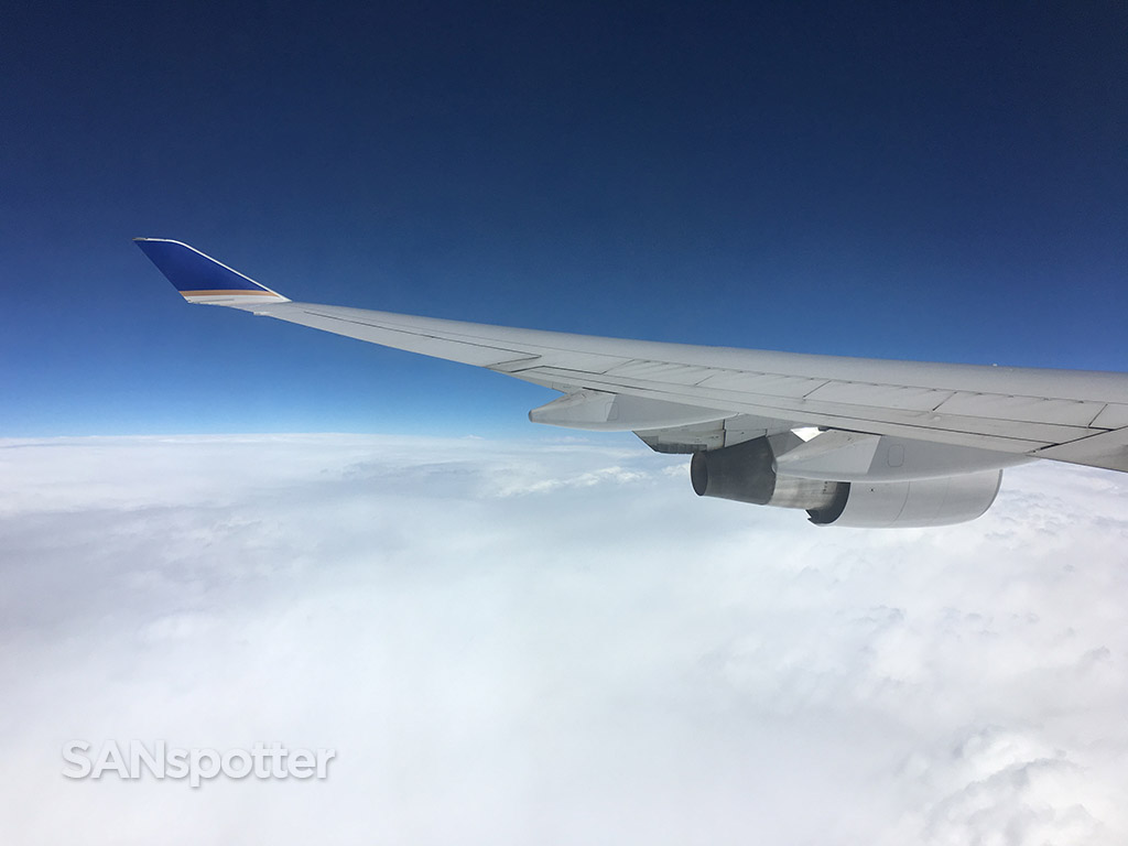 flying over the clouds 747-400