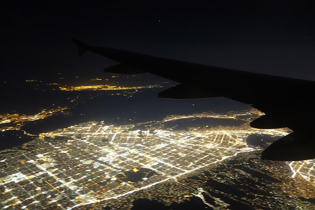 Overflying Los Angeles night