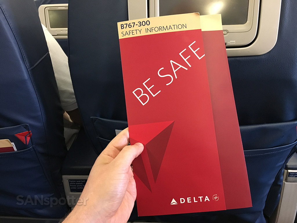 delta 767-300 safety card front cover
