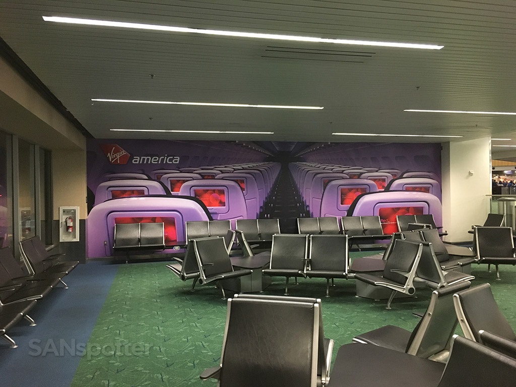 virgin america mural PDX airport