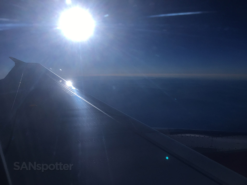 flying during sunrise