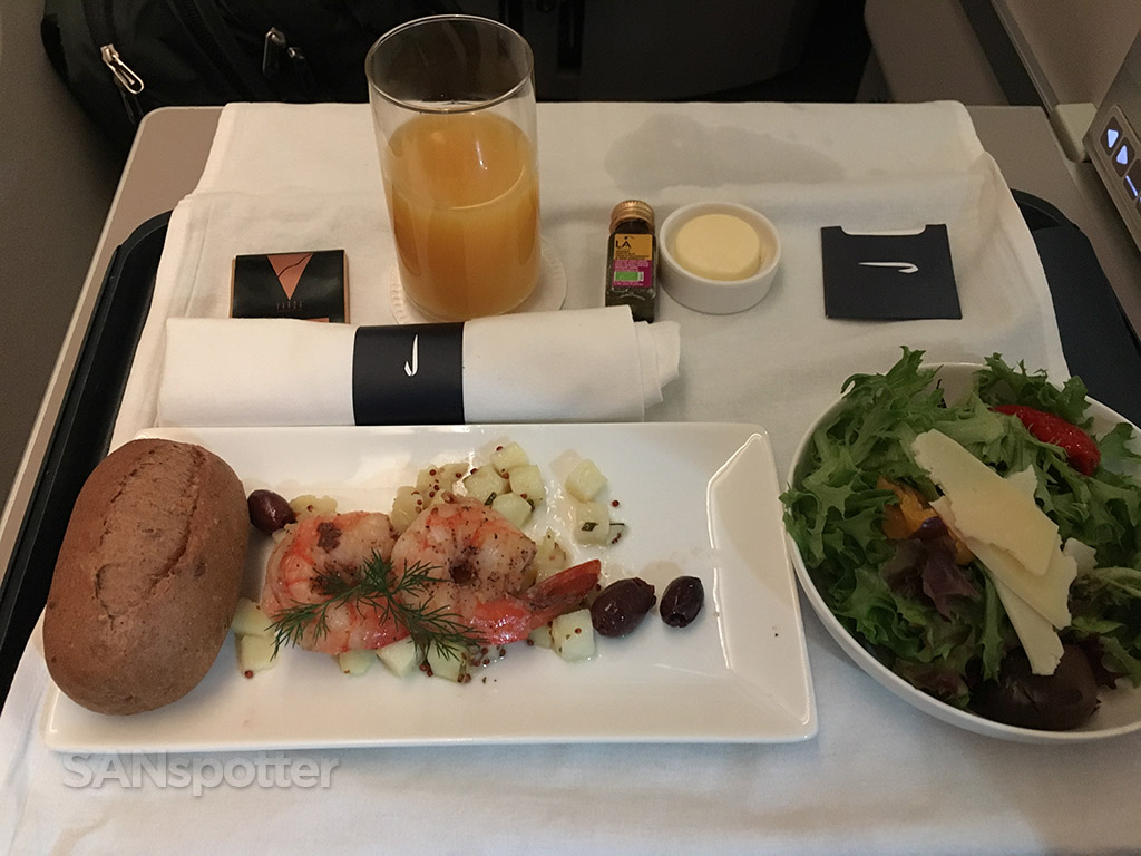British Airways Club World appetizer