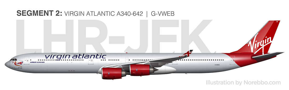 Virgin Atlantic A340-600 (G-VWEB) side view