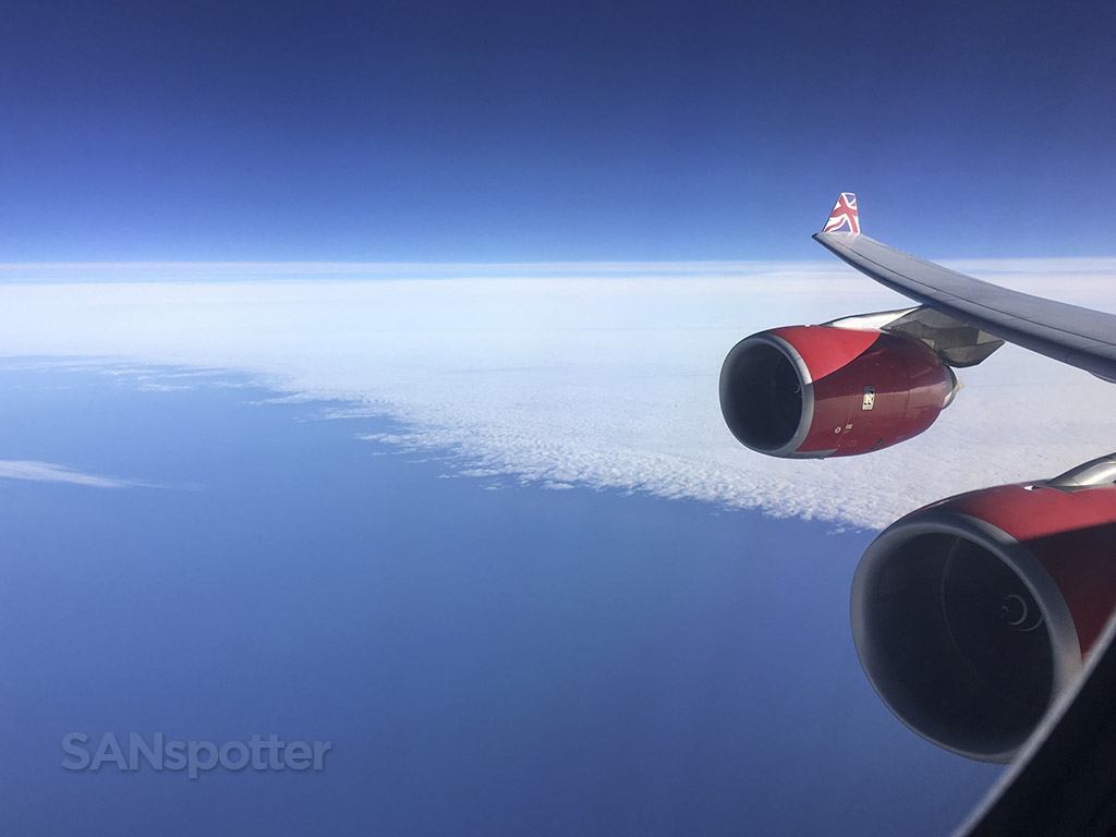 flying over atlantic ocean