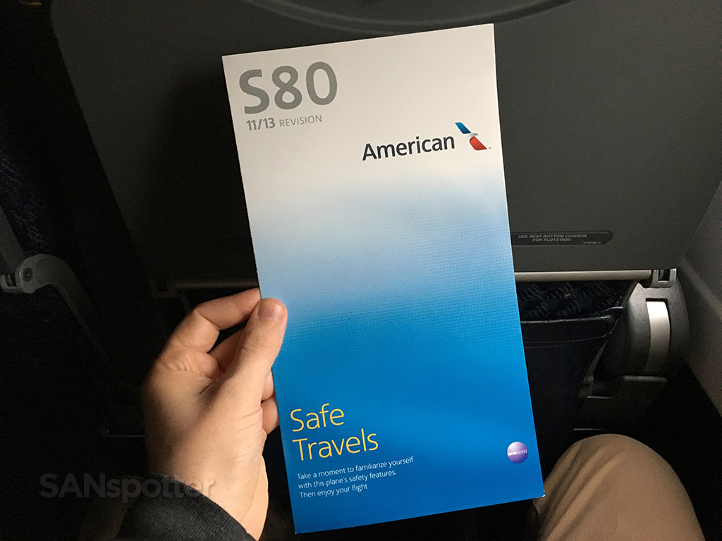 american airlines md-83 safety card